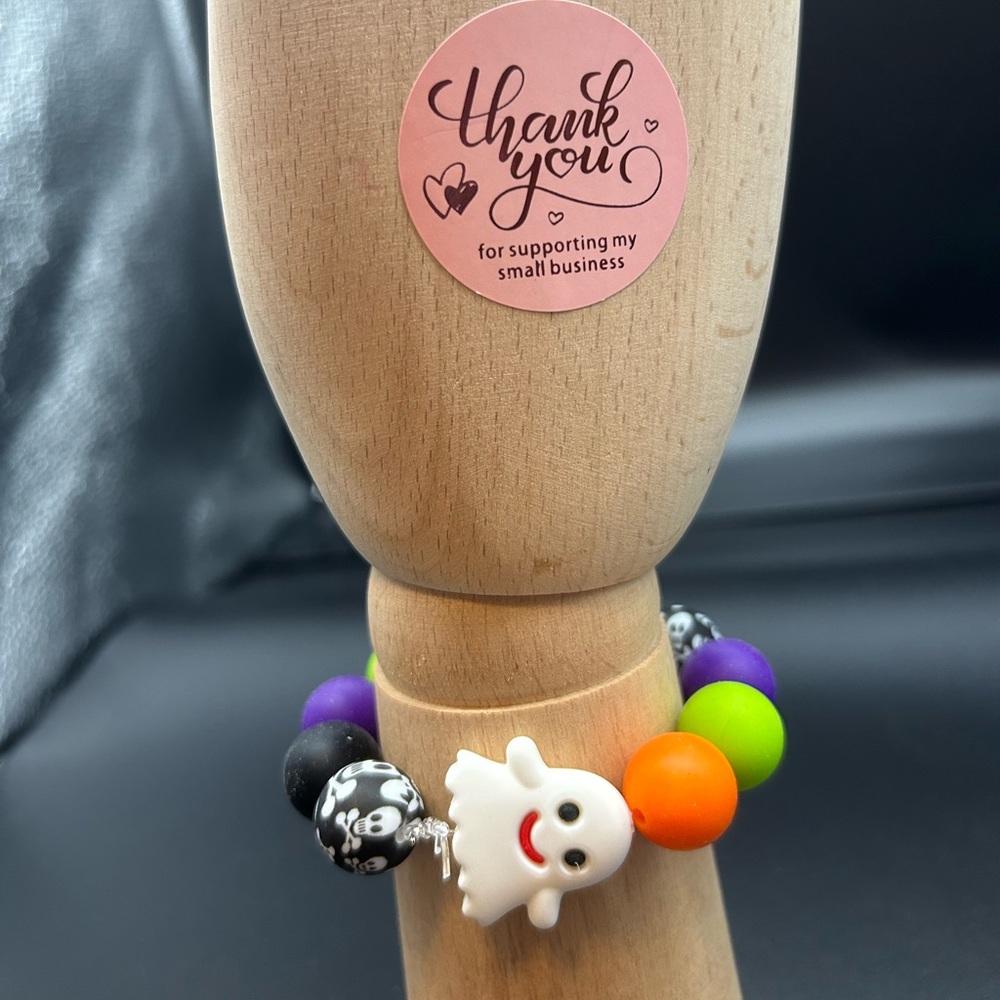 Silicone Halloween beaded bracelet with ghost - Picture 1 of 1